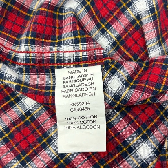 The Children’s‎ Place Red Black White Plaid Boys 3T Long Sleeve Shirt - Picture 5 of 8